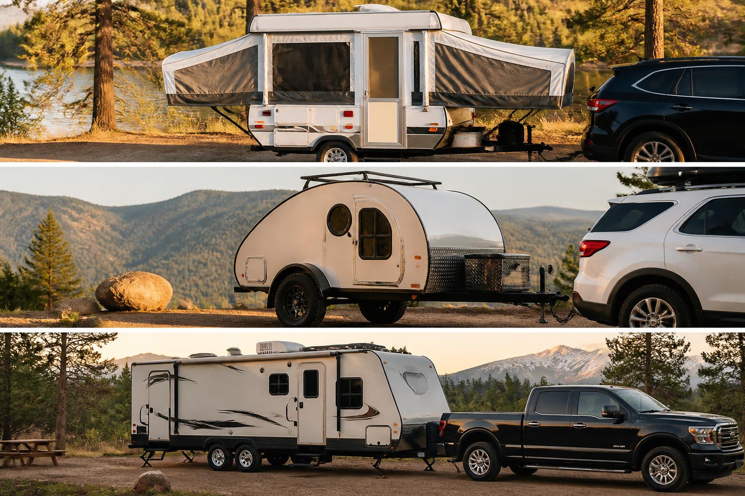 Illustration for: Popup vs. Teardrop vs. Small Travel Trailer
